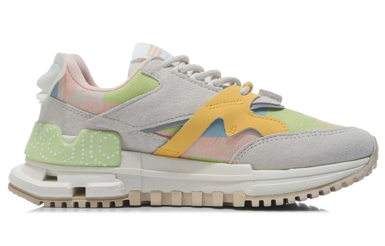 Li Ning 001 Running Shoes Women’s Low Top Mist White/Milk Orange Yellow
