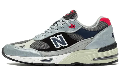 New Balance NB 991 British-made comfortable, shock-absorbing and wear-resistant low-top running shoes for men, silver, black and blue color matching
