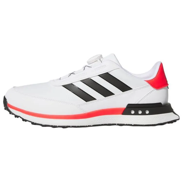 Adidas Cushioning Slip Resistant Waterproof And Breathable Low top Golf Shoes Men's White Black Red