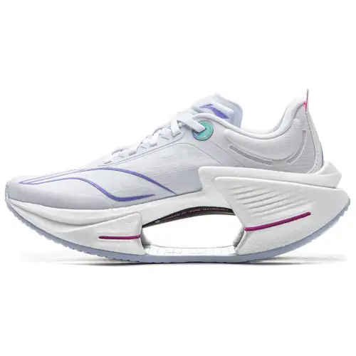 Li Ning Shadow 3 Essential Low top Li Ning, Light Rebound Technology Casual Racing Running Shoes Women's White Purple
