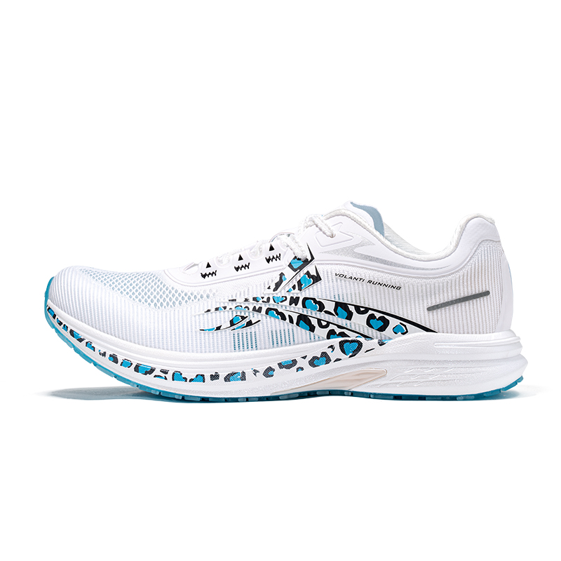 Volandi Rocket Air Cushion Running Shoes Professional Physical Examination Comfortable and Versatile High School Entrance Examination Fabric Low Top Carbon Plate Training Sprint Running Shoes Same Style for Men and Women Leopard Print Color