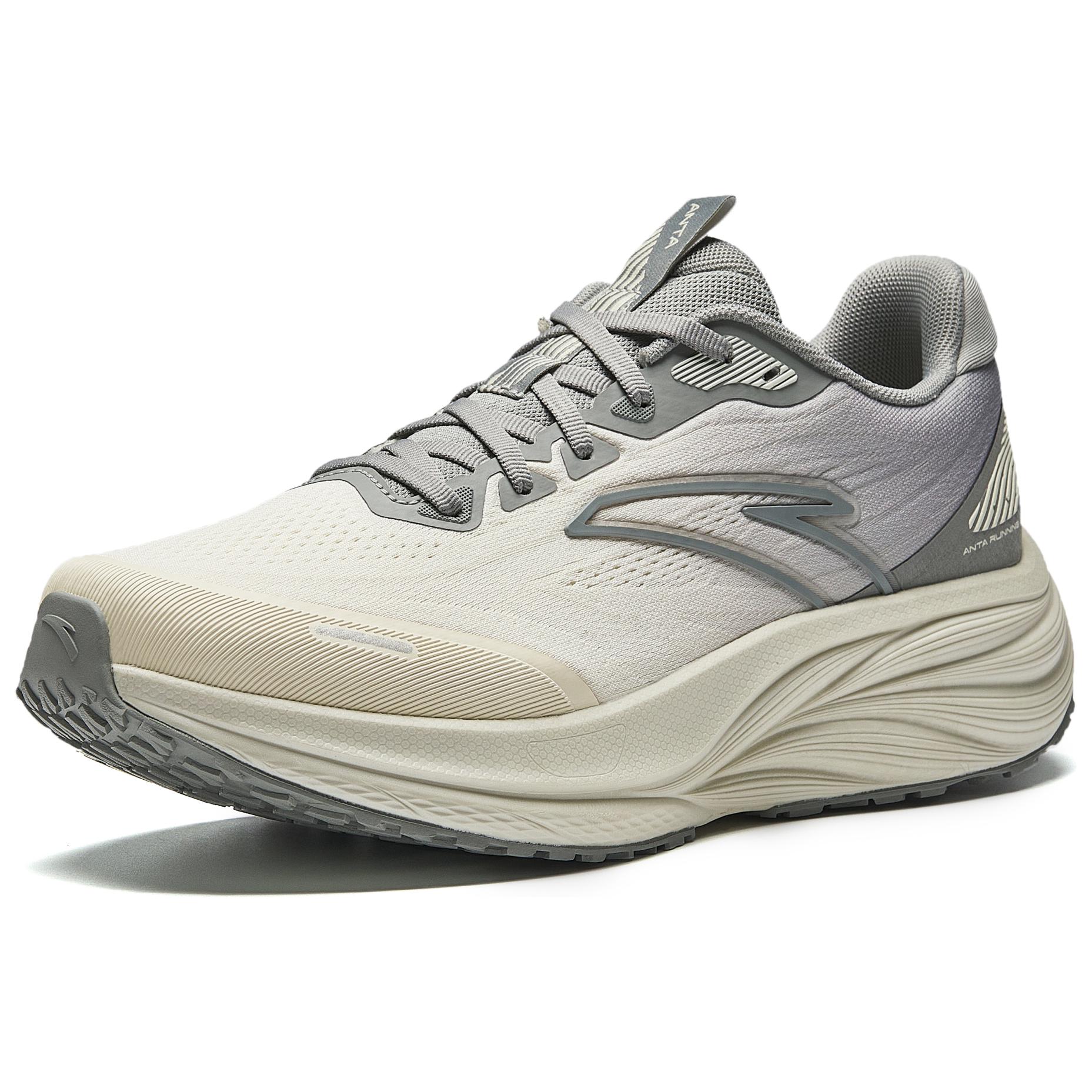 Anta Cushioning Anti-Slip Wear-Resistant Breathable Height Increasing Low-Top Casual Running Shoes Men’s Greige