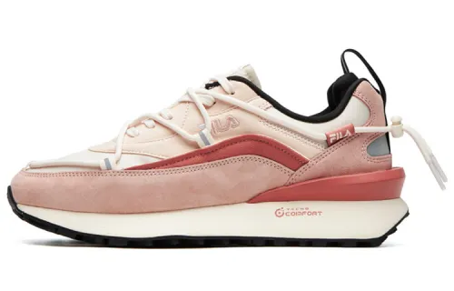 FILA FUSION Fila trendy brand Jogger DX retro fabric synthetic leather shock-absorbing wear-resistant breathable low-top running shoes women's peach pink