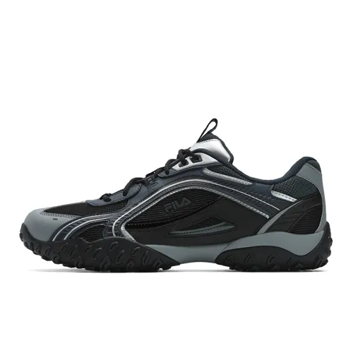 FILA Pebble Textile, Artificial Leather Abrasion Resistant Low top Running Shoes Men's Gray Blue