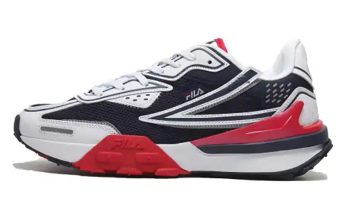 FILA Abrasion Resistant Breathable Low top Running Shoes Men's White Blue Red