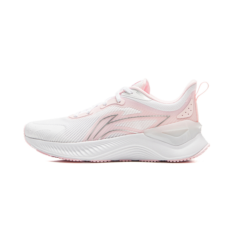 Li Ning Cushioning Abrasion Resistant Cushioning, Wear Resistant Low top Casual Running Shoes Women’s White Pink