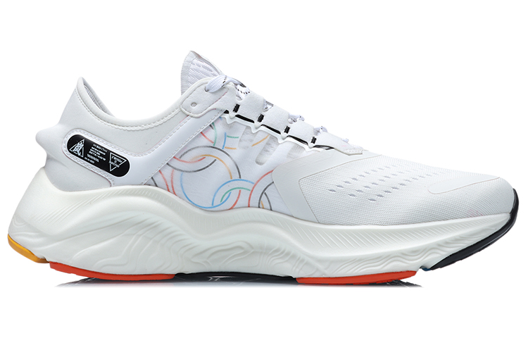 Li Ning Arashi Plus Cushioning Slip Resistant Abrasion Resistant Low top Running Shoes Unisex White Red Green