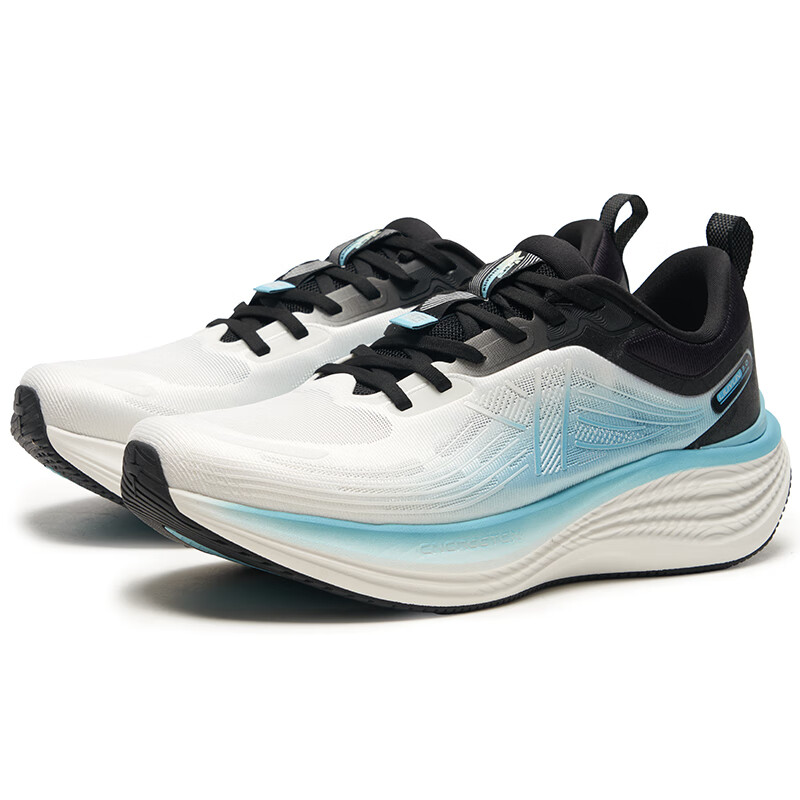 XTEP Cushioning Slip Resistant Low top Casual City Commuting Running Shoes Men’s White Black Blue