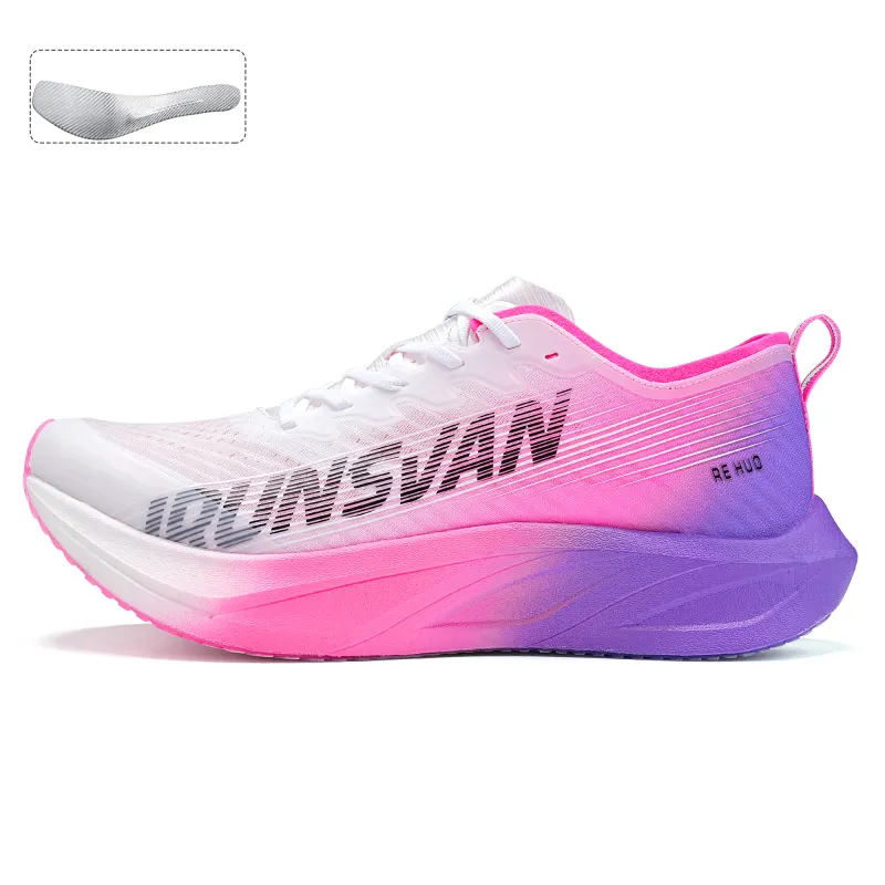 IRunner IRUNSVAN Heat 2.0 PRO full-length platinum real carbon plate, marathon professional racing, super critical, physical examination track and field training, 100-meter kilometer, arch protection, training running shoes, same style for men and women, fruit party-passion fruit