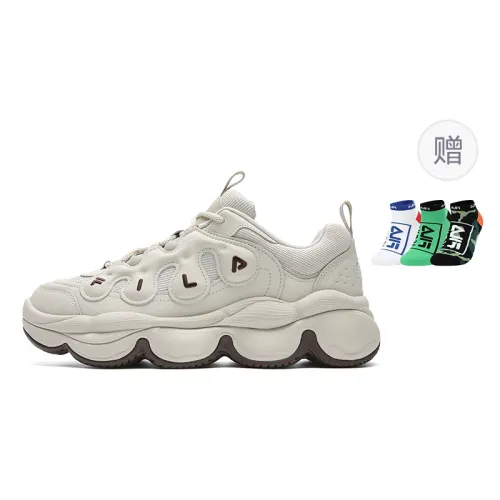 FILA PEASE Wear resistant And Lightweight Low top Casual Shoes Men's White Gray