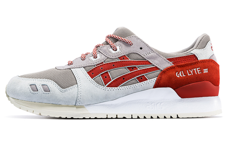 Asics Gel Lyte 3 Slip Resistant Fabric Low top Running Shoes Unisex Beige Red
