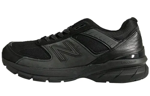 Engineered Garments x New Balance NB 990 V5 Retro Co-branded Limited Mesh Leather Low Top Marathon P Running Shoes Men's Black