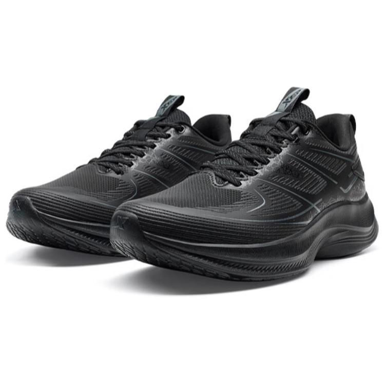 XTEP Cushioning Slip Resistant Abrasion Resistant Low top Casual Running Shoes Men’s Black Gray