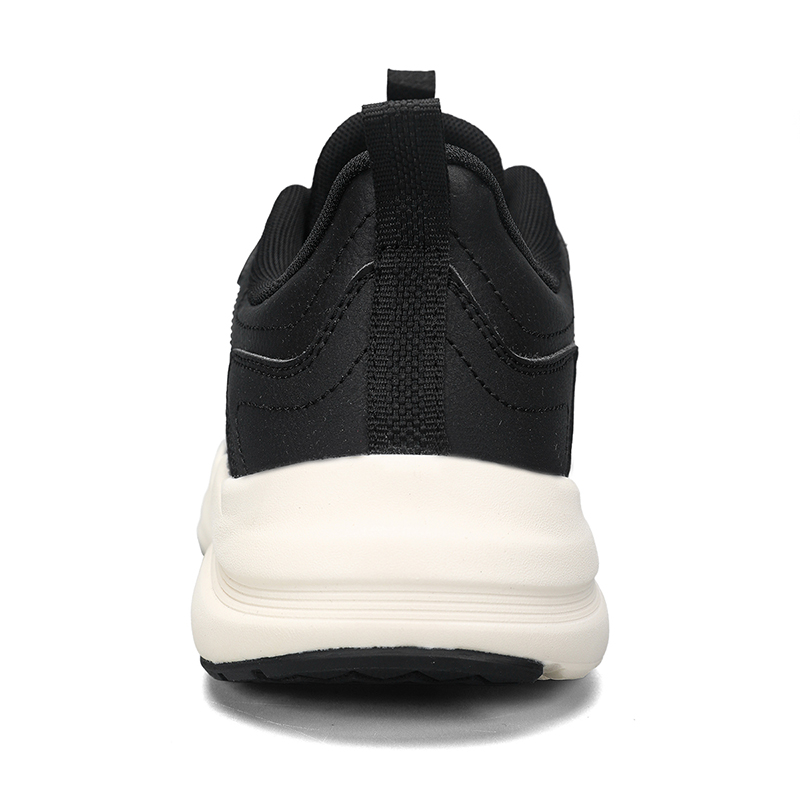 PEAK Fabric Cushioning Slip Resistant Abrasion Resistant Running Shoes Men’s Black Canvas White