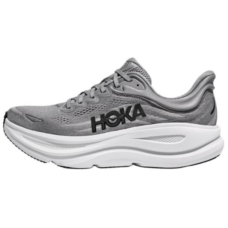 HOKA ONE ONE Bondi 9 Slip Resistant Abrasion Resistant Low top Long Distance Running Shoes Men’s Gray 2E Width