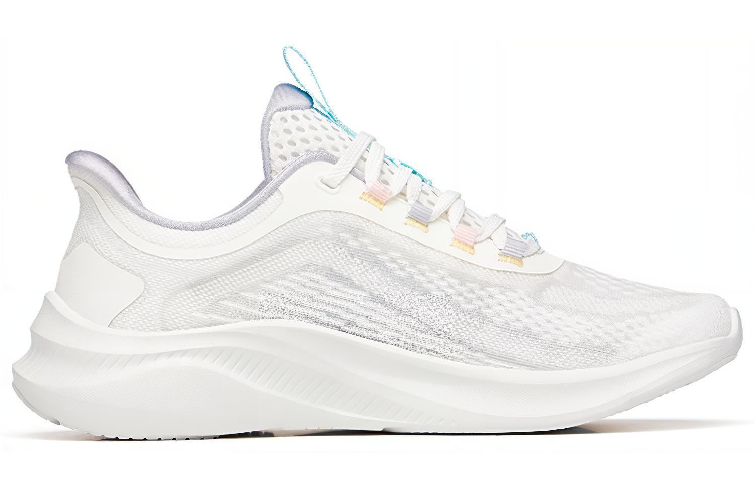 Anta Cushioning Slip Resistant Abrasion Resistant Breathable Lightweight Low top Running Shoes Women’s White Blue