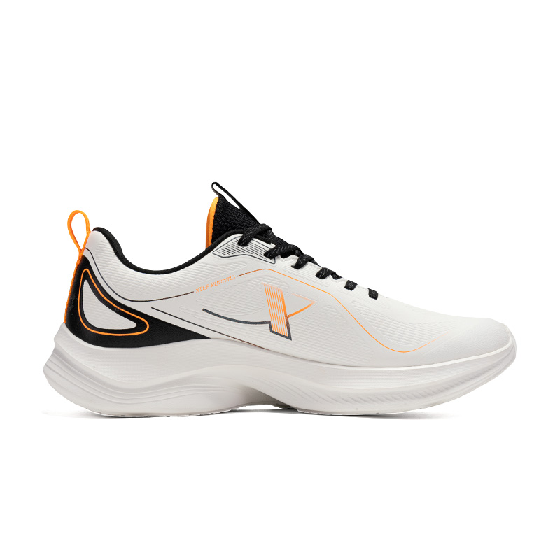 XTEP Cushioning Abrasion Resistant Waterproof Low top Running Shoes Men’s Sail White Highlighter Orange