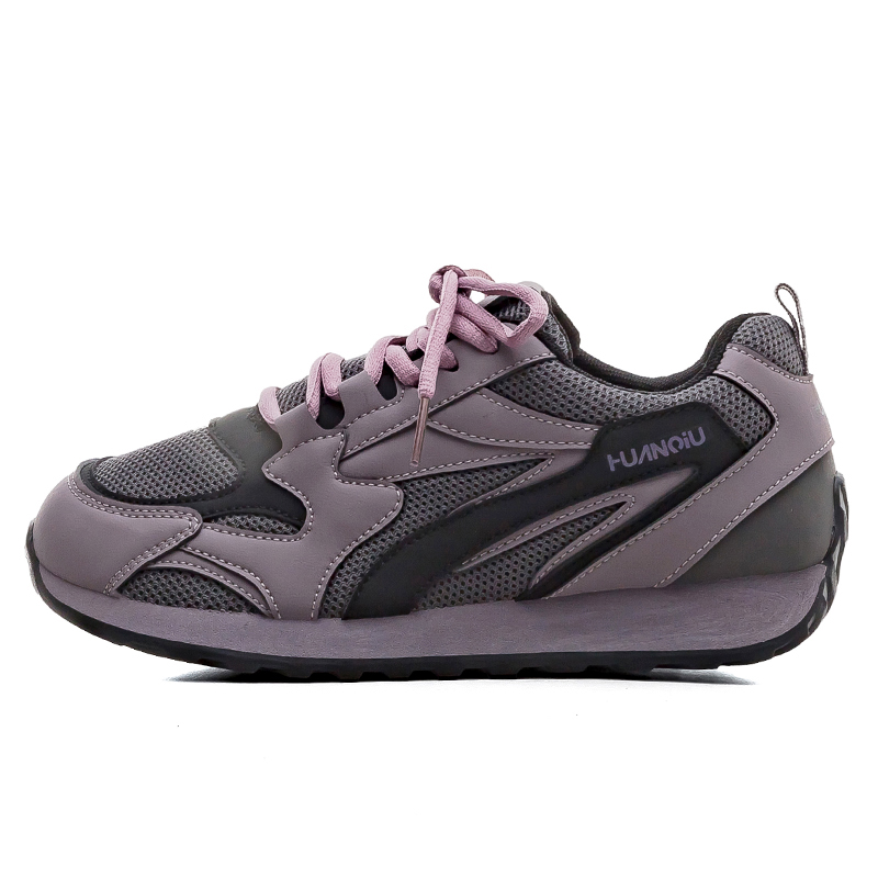HUANQIU Slip Resistant Abrasion Resistant Support Low top Casual Running Shoes Women’s Gray Purple