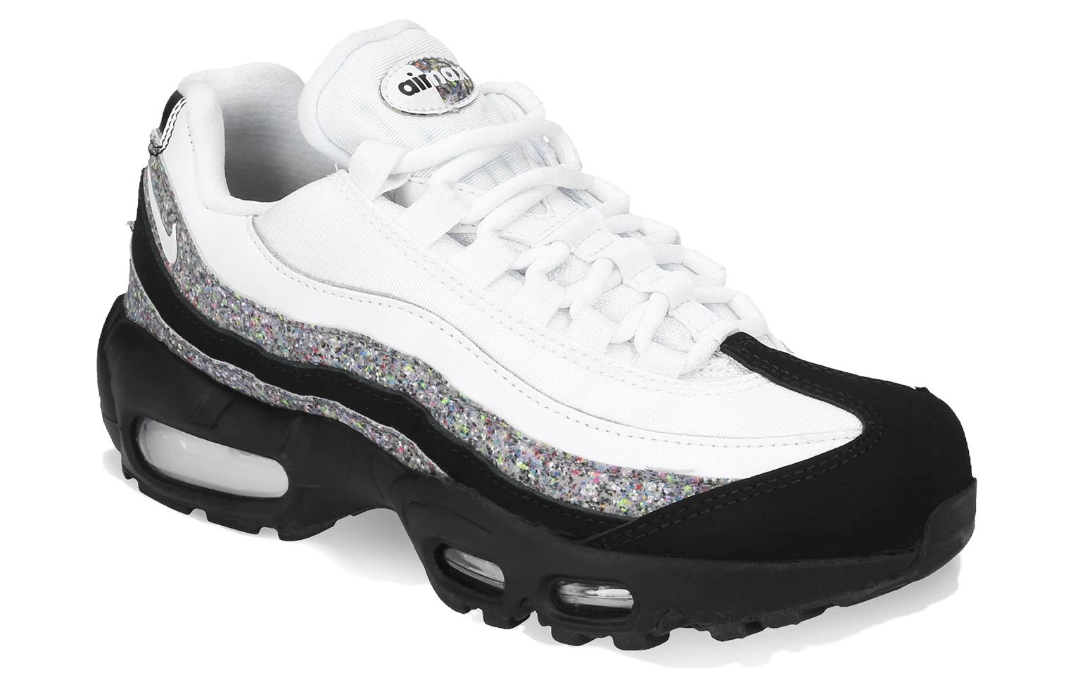 Женские кроссовки Nike Air Max 95 (черно-серо-белые) — фото 3