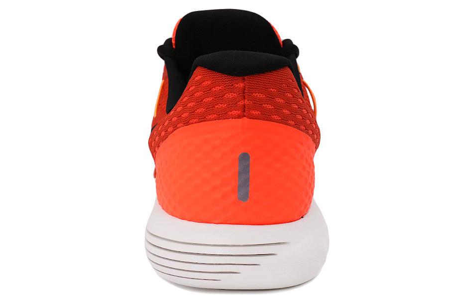 Мужские кроссовки Nike Lunarglide 8 (оранжево-черно-белые) — Оранжевыйчёрный — фото 5