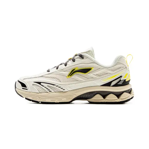 Li Ning Slip Resistant, Abrasion Resistant, Rebound Low top Casual Sprint Running Shoes Women's Ecru