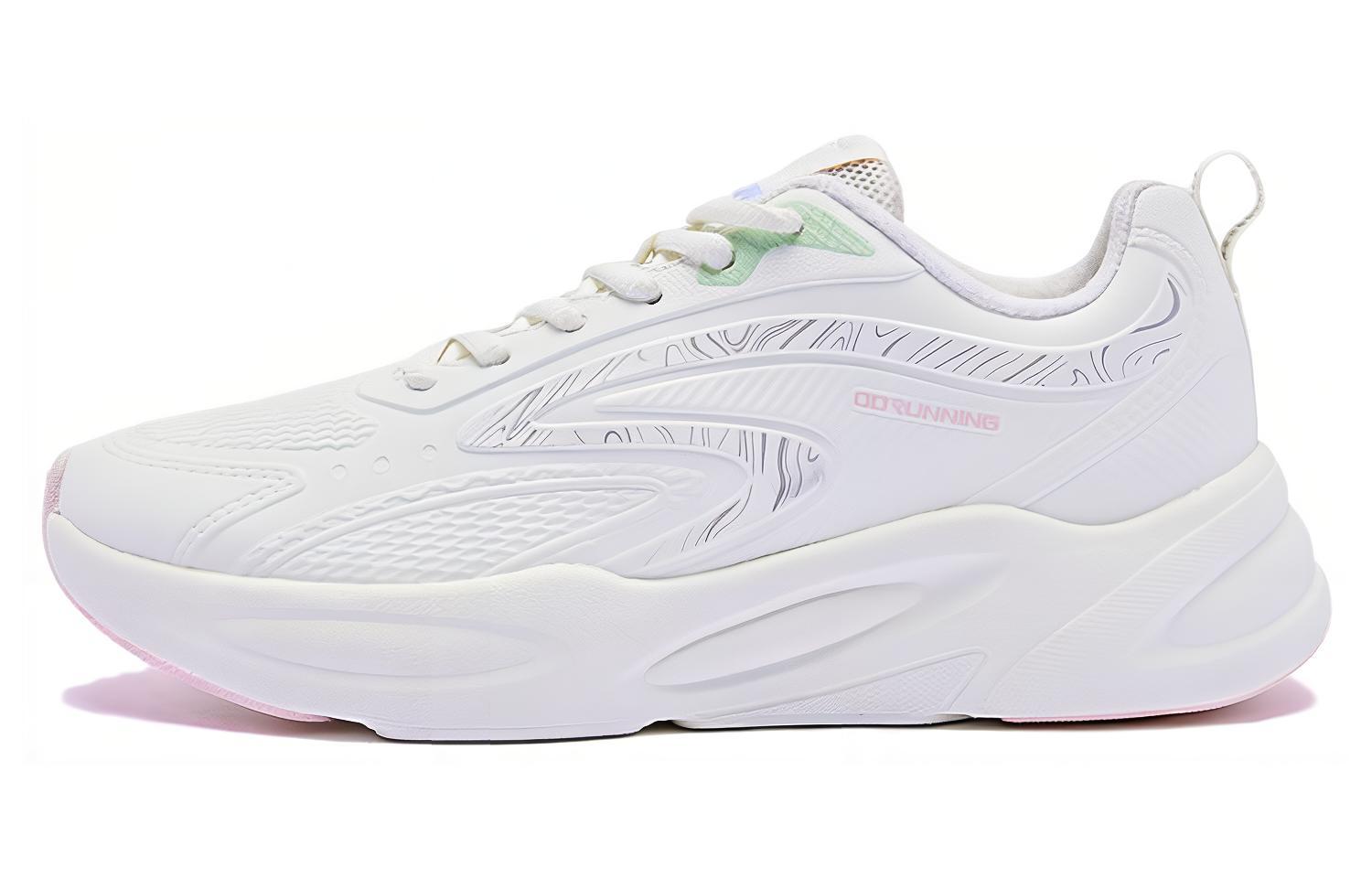 QIAODAN Fleece Lined Thermal Cushioning Lightweight Low top Running Shoes Women’s White Pink