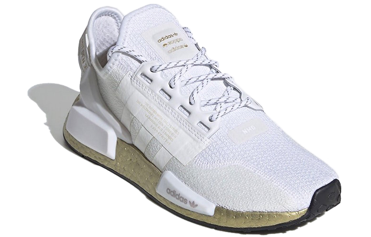 Женские кроссовки adidas originals NMD_R1 V2 (бело-золотые) — Белый / золотой — фото 2