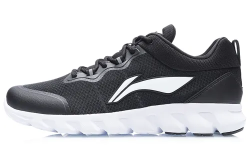 LiNing Cushioned Anti-Slip Wear-Resistant Breathable Lightweight Low-Top Running Shoes Unisex Black White