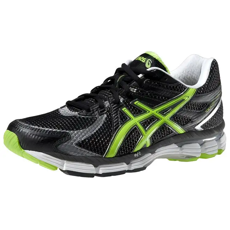 ASICS Lightweight Abrasion Resistant Low top Training Long Distance Running Shoes Men's Black Green
