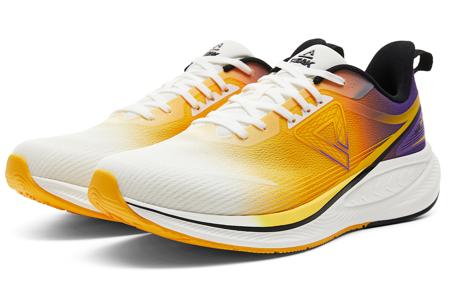 PEAK Running Shoes Men’s Low Top White Yellow Purple
