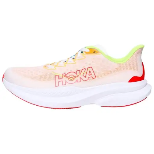 HOKA ONE ONE MACH 6 comfortable, soft and non-slip low-cut running shoes for men, white and orange