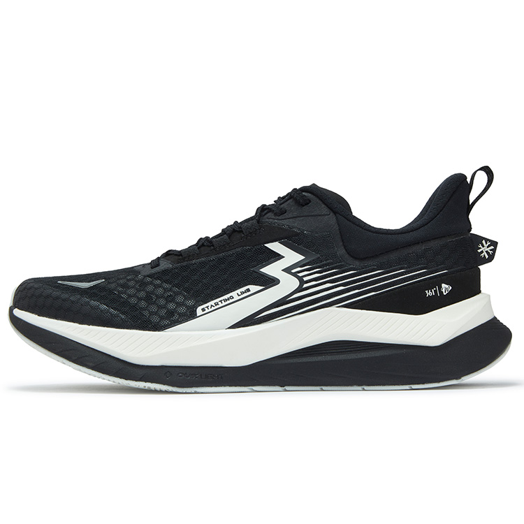 361° Voyage Cushioning Slip Resistant Abrasion Resistant Low top Casual Running Shoes Unisex Black White