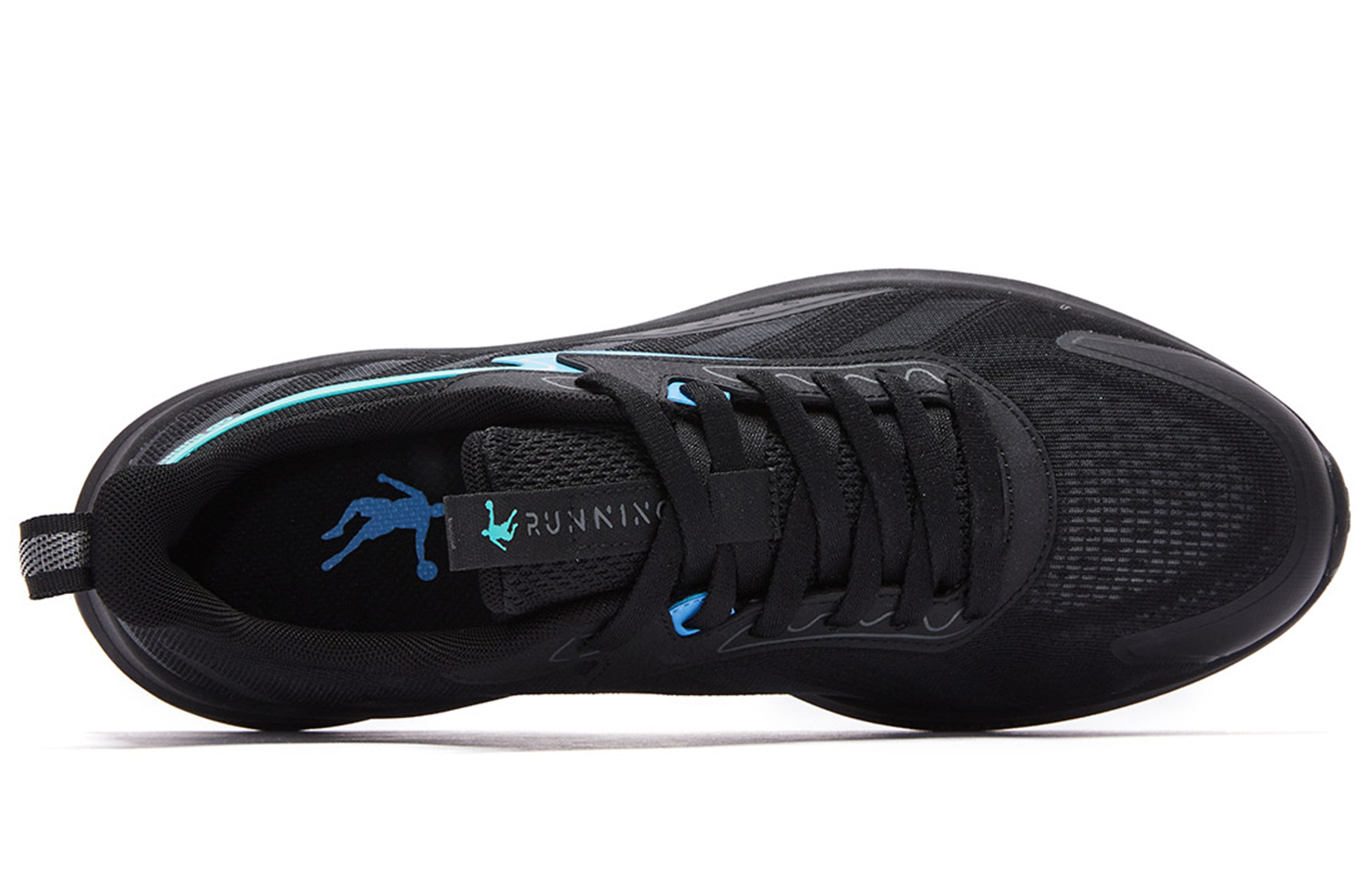 QIAODAN Cushioning Slip Resistant, Abrasion Resistant, Lightweight Low top Running Shoes Men’s Black Teal