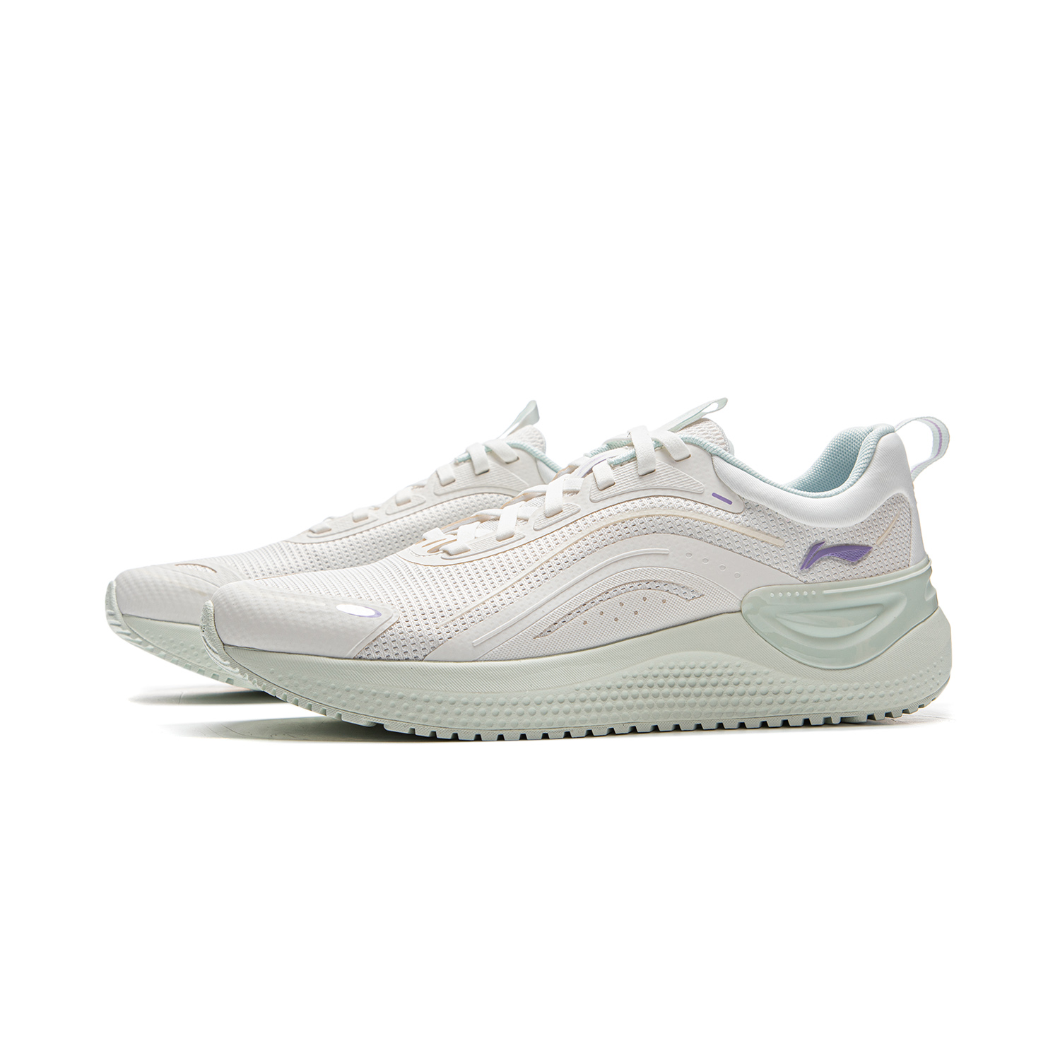 Li Ning Cushioning Slip Resistant Abrasion Resistant Lightweight Low top Running Shoes Women’s Mist White