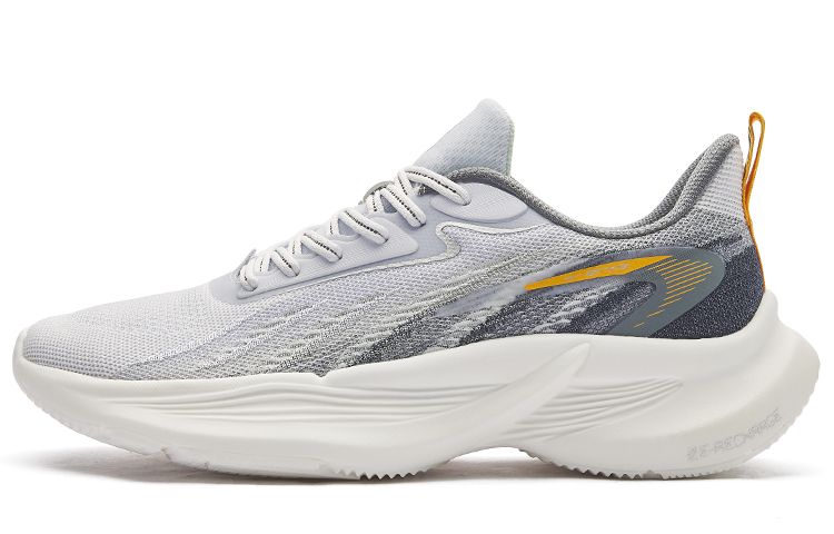 Erke Textile, Synthetic Leather Cushioning Abrasion Resistant Breathable Low top Casual Running Shoes Men’s White