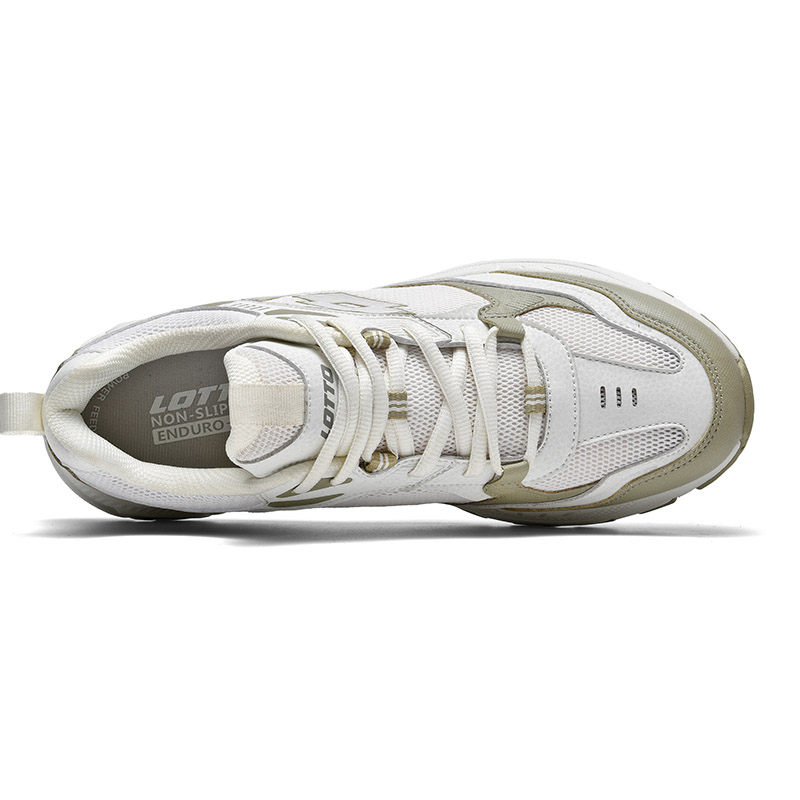 LOTTO Cushioning Slip Resistant Abrasion Resistant Low top Running Shoes Men’s Ivory White