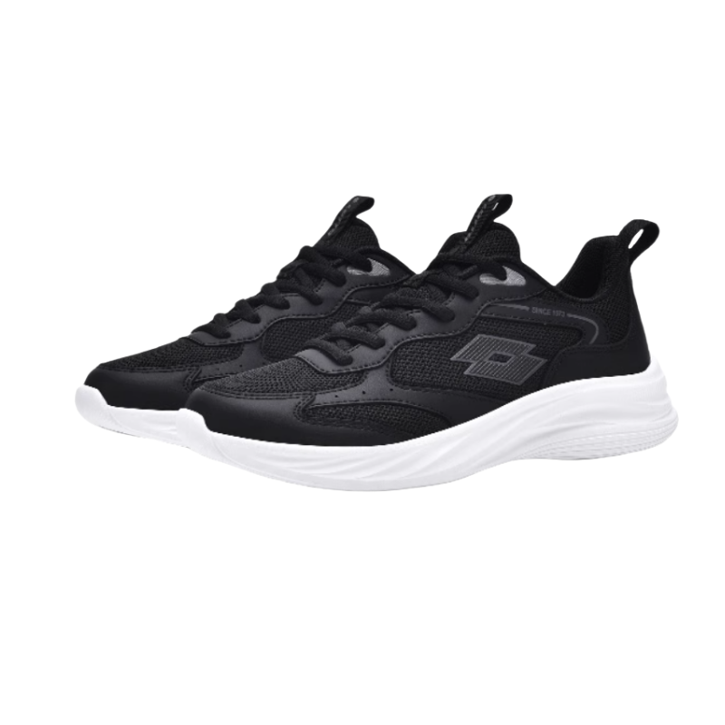 LOTTO Cushioning Rebound Abrasion Resistant Lightweight Breathable Low top Casual Running Shoes Men’s Black White