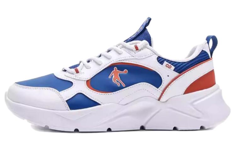 QIAODAN Cushioning, Wear Resistant Low top Running Shoes Men’s Eye Catching Blue/Jordan White