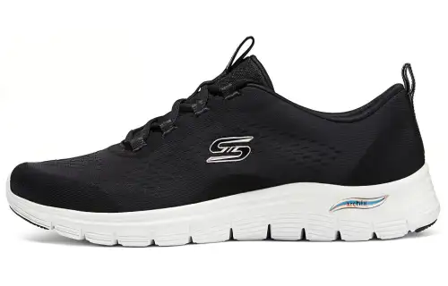 Skechers Fabric Cushioning Abrasion Resistant Breathable Low top Casual Running Shoes Women's Black