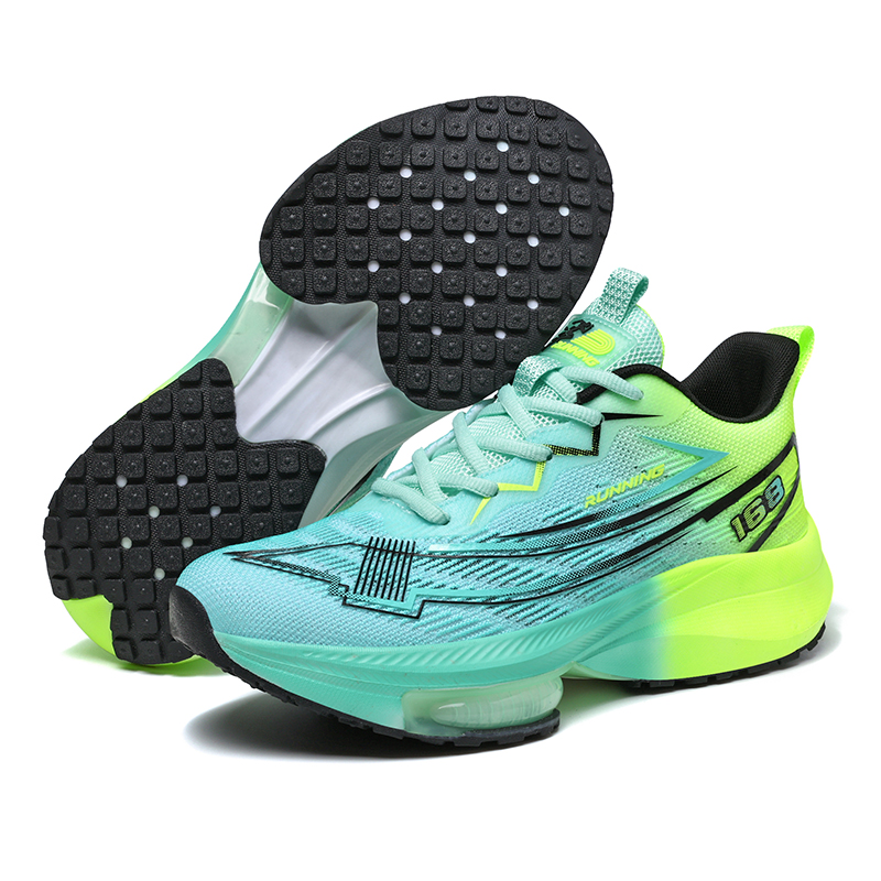 MEKY Running Shoes Men’s Low Top Black/White/Green