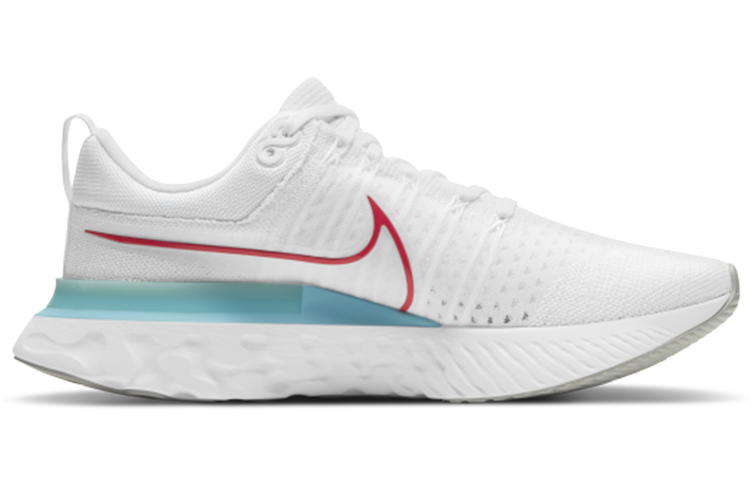 Мужские кроссовки Nike React Infinity Run Flyknit 2 (белый / синий / красный) — 白色/冰河蓝/光子灰/椒红 — фото 2