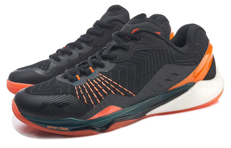 Li Ning Sun Wukong Sports Cushioning Slip Resistant Cushioning Slip Resistant Low top Running Shoes Unisex Black Orange