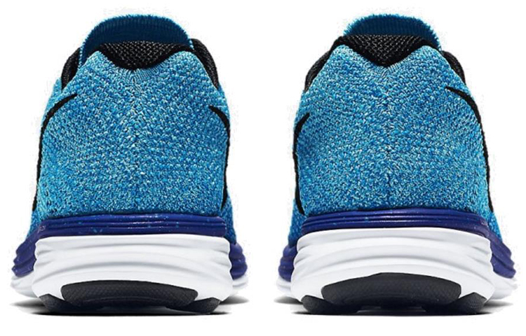 Женские кроссовки Nike Flyknit Lunar 3 (сине-черные) — фото 4