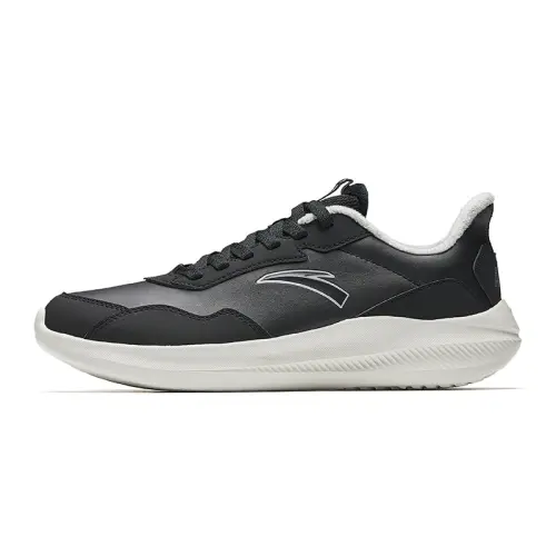 Anta Slip Resistant Abrasion Resistant Low top Casual Running Shoes Men's Black Silver