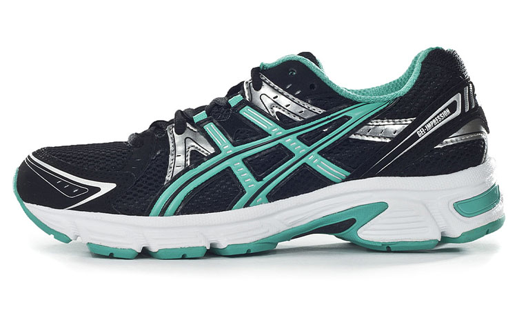 Asics Gel Impression 5 Comfortable Abrasion Resistant Low top Running Shoes Women's Black Green