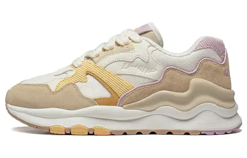 Li Ning 001 Mountains And Seas Comfortable Slip Resistant Abrasion Resistant Low top Running Shoes Women's Beige Yellow