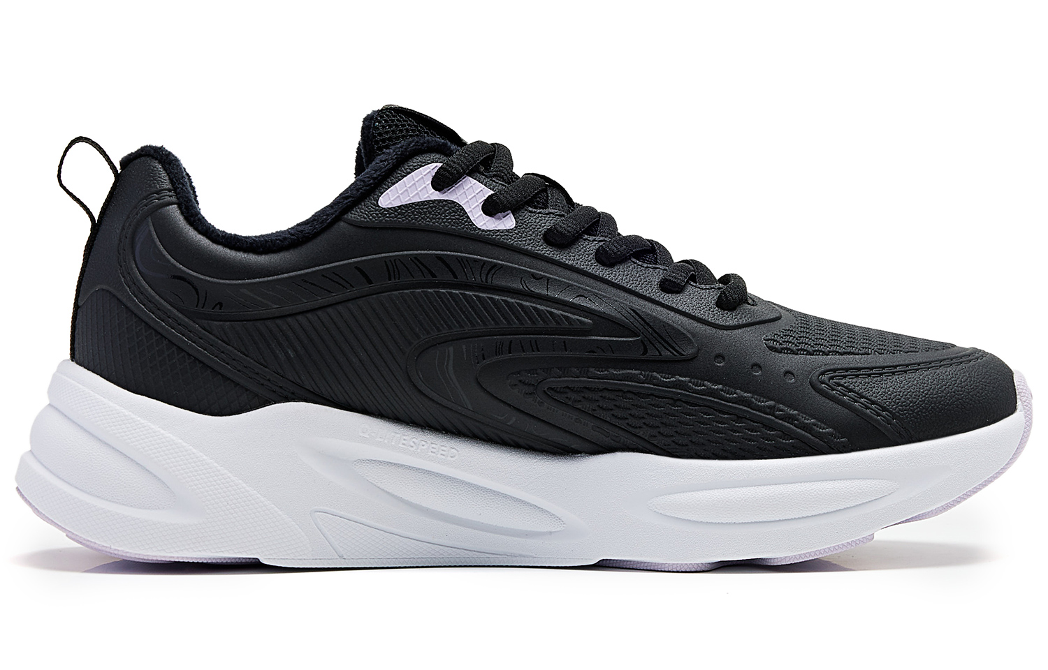 QIAODAN Fleece Lined Thermal Cushioning Lightweight Low top Running Shoes Women’s Black White