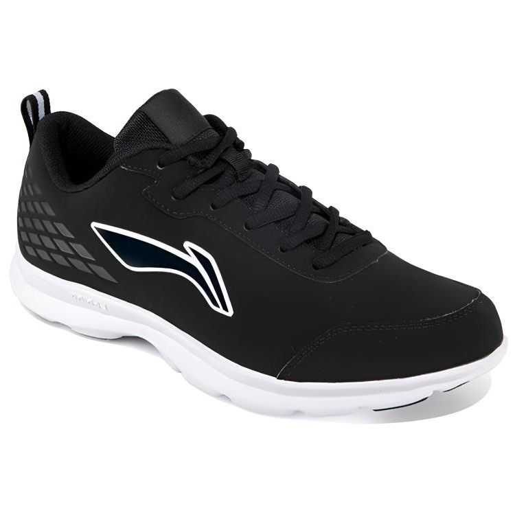 Li Ning Comfortable Low top Running Shoes Unisex Black White