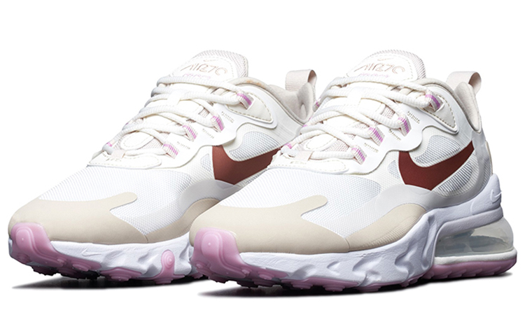 Женские кроссовки Nike Air Max 270 (бежево-розовые) — фото 3