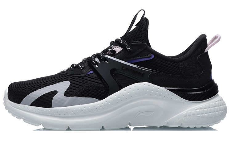 Li Ning Liuyun Lightweight Slip Resistant, Abrasion Resistant, Lightweight Low top Running Shoes Women’s Black White